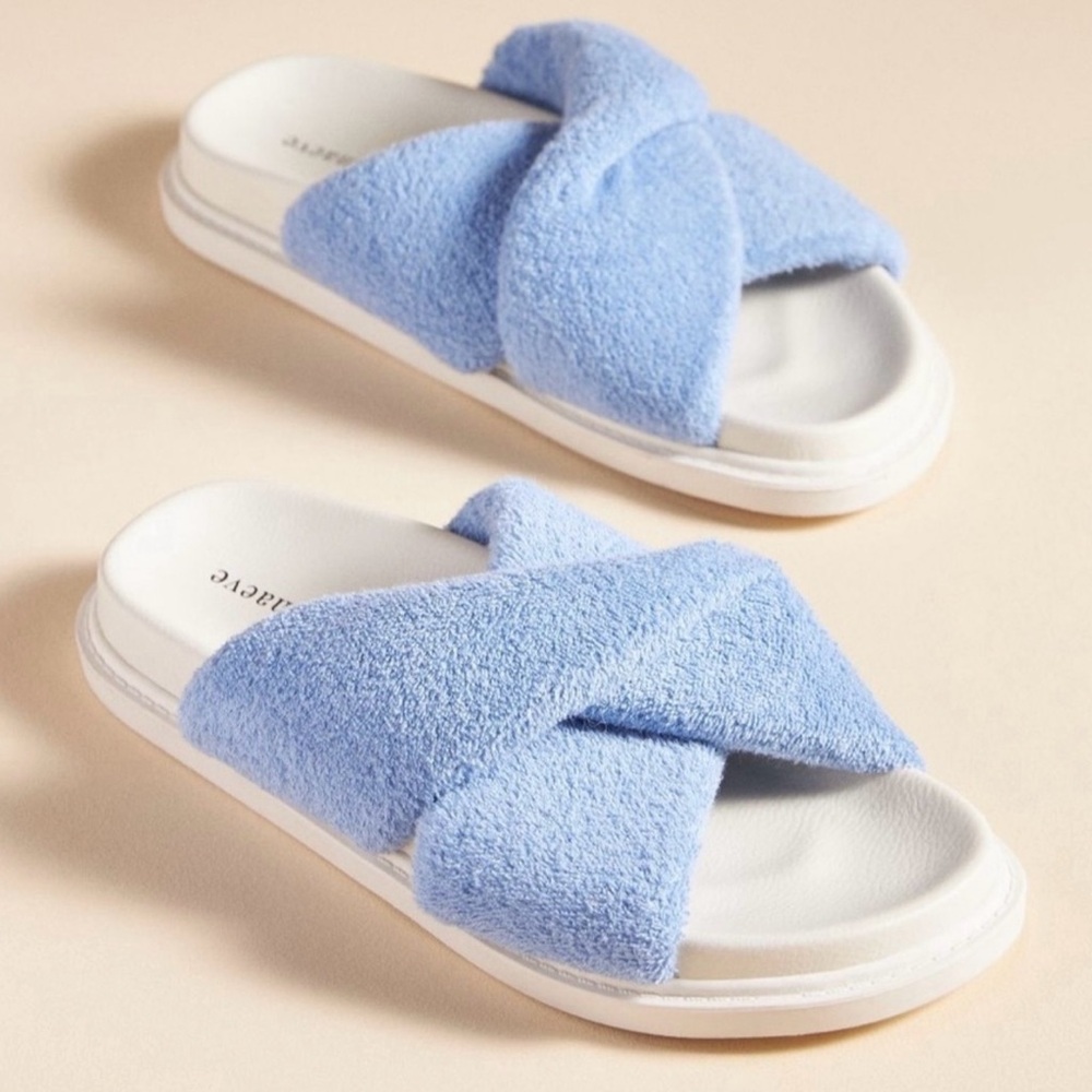 Anthropologie Maeve Terry slide sandals blue size 8